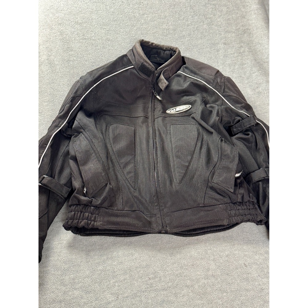 Nitro Racing Mens Black Mesh Motorcycle Jacket CE Protectors Size L
